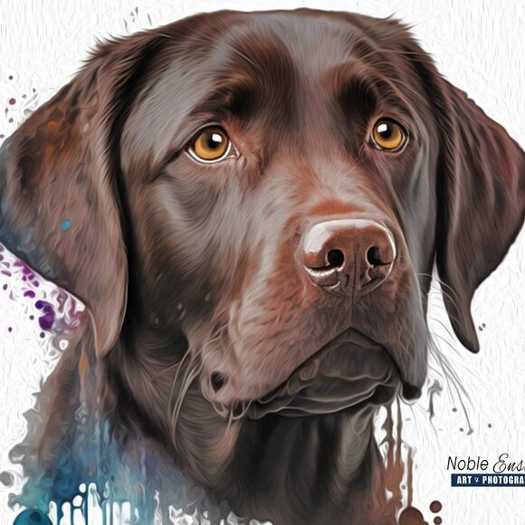 8x10 Labrador Retriever Dog Portrait Watercolor Oil‎ Painting Art Print - Picture 6 of 7